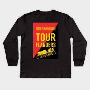 Tour of Flanders Ronde Van Vlaanderen Bicycle Racing Print Kids Long Sleeve T-Shirt